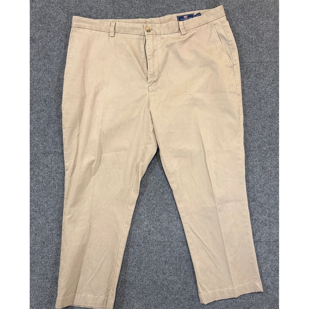Vineyard Vines Mens 40x30 Breaker Pants Khaki Tan Chino Straight Leg Stretch